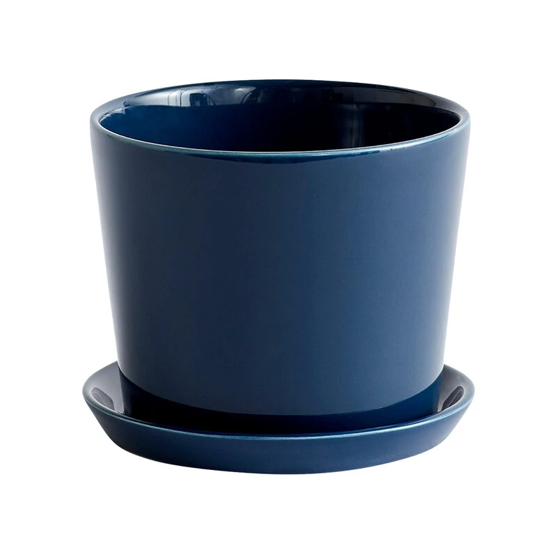 HAY Botanical Family Pot And Saucer, M, Dark Blue 3 HAY Botanical Family Pot And Saucer, M, Dark Blue