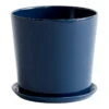 HAY Botanical Family Pot And Saucer, XL, Dark Blue