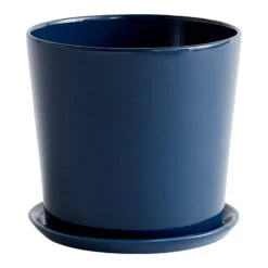 HAY Botanical Family Pot And Saucer, XL, Dark Blue