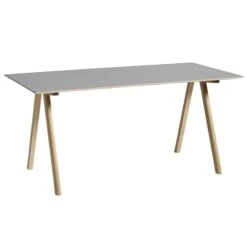 HAY CPH10 Table, 160 X 80 Cm, Lacquered Oak - Grey Lino