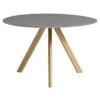 HAY CPH20 Round Table, 120 Cm, Lacquered Oak - Grey Lino
