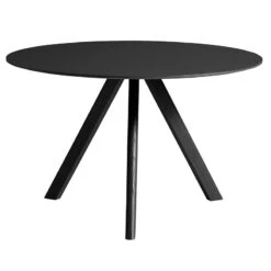HAY CPH20 Round Table, 120 Cm, Black Oak - Black Lino