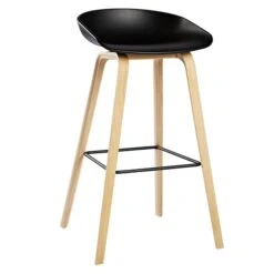 HAY About A Stool AAS32, Soaped Oak/black Steel - Black