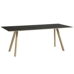 HAY CPH30 Table, 200 X 90 Cm, Soaped Oak - Black Lino