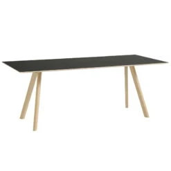HAY CPH30 Table, 200 X 90 Cm, Lacquered Oak - Black Lino