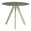HAY CPH20 Round Table, 90 Cm, Lacquered Oak - Grey Lino