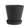 HAY Flowerpot And Saucer, L, Black