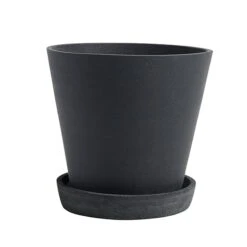 HAY Flowerpot And Saucer, L, Black