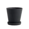 HAY Flowerpot And Saucer, M, Black -Finnishdesignshop 13 FV Hay iso