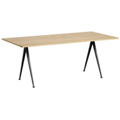 HAY Pyramid Table 02, Black - Matt Lacquered Oak