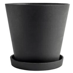 HAY Flowerpot And Saucer, XXXL, Black