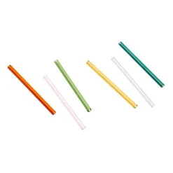 HAY Sip Cocktail Straws, 6 Pcs, Glass
