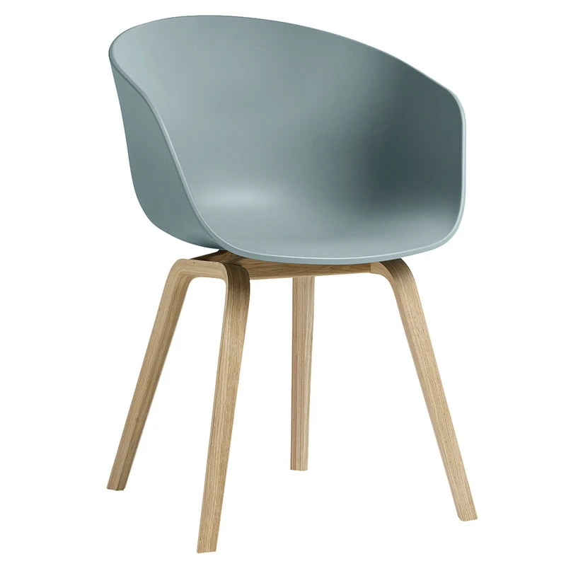 HAY About A Chair AAC22, Lacquered Oak - Dusty Blue 3 HAY About A Chair AAC22, Lacquered Oak - Dusty Blue