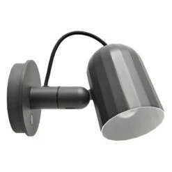 HAY Noc Wall Button Wall Lamp, Dark Grey