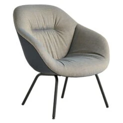 HAY About A Lounge Chair AAL87 Soft Duo, Black-Remix852-Steelcut Tri
