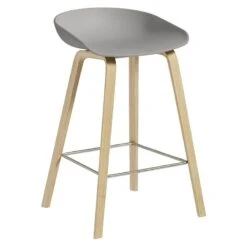 HAY About A Stool AAS32, 65 Cm, Soaped Oak - Concrete Grey