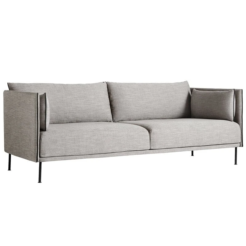 HAY Silhouette Sofa 3-seater, Ruskin 33/Sense Black - Black Steel 3 HAY Silhouette Sofa 3-seater, Ruskin 33/Sense Black - Black Steel