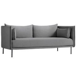 HAY Silhouette Sofa 2-seater, Coda 182/Sense Black - Black Steel