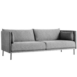 HAY Silhouette Sofa 3-seater, Olavi 03/Sense Black - Black Steel