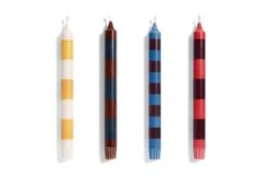 HAY Stripe Candle, Red - Bordeaux -Finnishdesignshop 541150 Stripe Candle Set of 4 bright 1