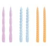 HAY Long Twist Candles, Set Of 6, Lilac - Light Blue - Dark Peach -Finnishdesignshop 541308 Candle Long Mix Set of 6 lilac light blue dark peach EEHA