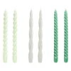 HAY Long Twist Candles, Set Of 6, Mint - Light Grey - Green -Finnishdesignshop 541309 Candle Long Mix Set of 6 mint light grey green