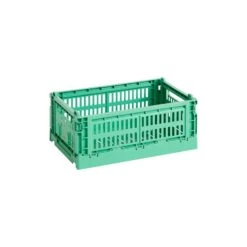 HAY Colour Crate, S, Recycled Plastic, Dark Mint