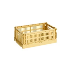 HAY Colour Crate, S, Recycled Plastic, Golden Yellow