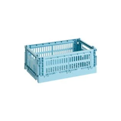HAY Colour Crate, S, Recycled Plastic, Light Blue