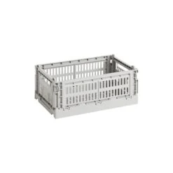 HAY Colour Crate, S, Recycled Plastic, Light Grey