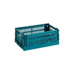HAY Colour Crate, S, Recycled Plastic, Ocean Green