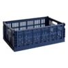 HAY Colour Crate, L, Recycled Plastic, Dark Blue -Finnishdesignshop 541463 HAY Colour Crate L dark blue