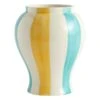 HAY Sobremesa Stripe Vase, L, Green - Yellow -Finnishdesignshop 541544 Sobremesa Vase L green and yellow