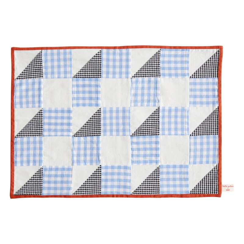 HAY Sobremesa Placemat, Check, Blue 3 HAY Sobremesa Placemat, Check, Blue