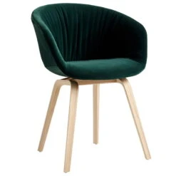 HAY About A Chair AAC23 Soft, Lacquered Oak - Lola Dark Green