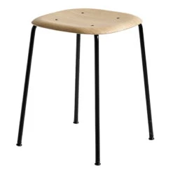 HAY Soft Edge 70 Stool, Black - Lacquered Oak