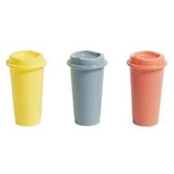 HAY Paquet Coffee Cups, Set Of 3, Yellow