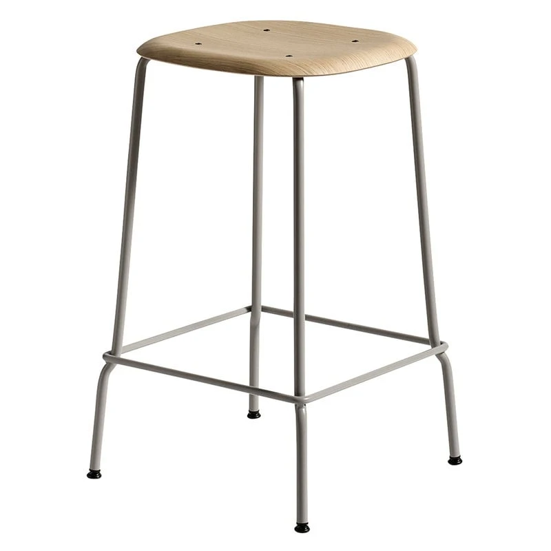 HAY Soft Edge 80 Bar Stool 65 Cm, Soft Grey - Lacquered Oak 3 HAY Soft Edge 80 Bar Stool 65 Cm, Soft Grey - Lacquered Oak
