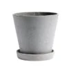 HAY Flowerpot And Saucer, L, Grey -Finnishdesignshop 8 FV Hay iso
