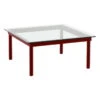 HAY Kofi Table 80 X 80 Cm, Barn Red Lacquered Oak - Clear Glass -Finnishdesignshop 941747 Kofi 80x80 clear glass tabletop barn red wb lacquer oak frame