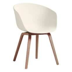 HAY About A Chair AAC22, Lacquered Walnut - Cream White