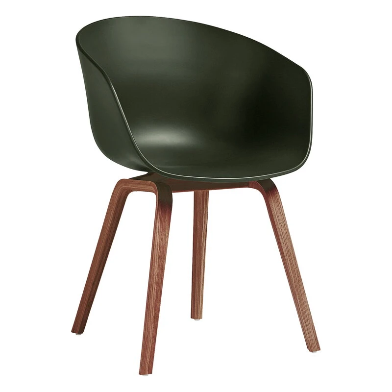 HAY About A Chair AAC22, Lacquered Walnut - Green 3 HAY About A Chair AAC22, Lacquered Walnut - Green