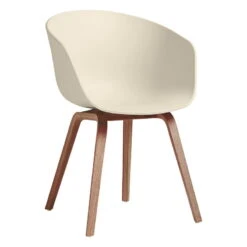 HAY About A Chair AAC22 Eco, Lacquered Walnut - Cream White
