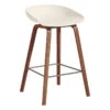 HAY About A Stool AAS32, 65 Cm, Lacquered Walnut - Cream White 2 HAY About A Stool AAS32, 65 Cm, Lacquered Walnut - Cream White -Finnishdesignshop 943497 AAS 32 H65 cream white shell wb lacquer walnut base stainless steel footrest