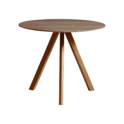 HAY CPH20 Round Table, 90 Cm, Lacquered Walnut