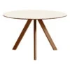 HAY CPH20 Round Table, 120 Cm, Lacquered Walnut - Off White Lino 1 HAY CPH20 Round Table, 120 Cm, Lacquered Walnut - Off White Lino -Finnishdesignshop 9438122039000 CPH 20 dia120xH74 off white lino top wb lacquer walnut base