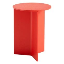 HAY Slit Wood Table, 35 Cm, High, Candy Red
