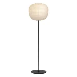 HAY Common Floor Lamp Base, Soft Black Steel -Finnishdesignshop 9452151009000 Common Floor Lamp base soft black steel stem and soft black steel base Peach shade on