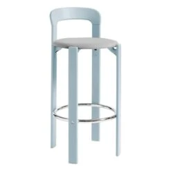 HAY Rey Bar Chair, 75 Cm, Slate Blue - Light Grey Steelcut Trio 113