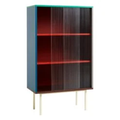 HAY Colour Cabinet W/ Glass Doors, Tall, Multicolour -Finnishdesignshop 945627 Colour Cabinet Tall w glass doors multi 02